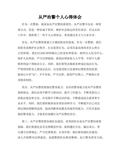 从严治警个人心得体会