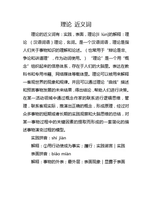 理论 近义词