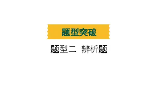 题型二 辨析题-2024年中考道德与法治专题复习课件
