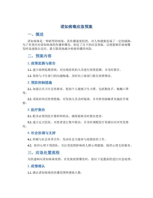 诺如病毒应急预案