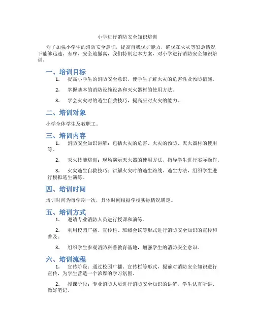 小学进行消防安全知识培训