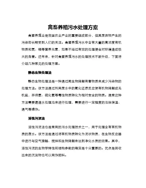 禽畜养殖污水处理方案