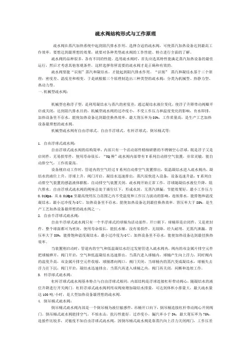 疏水阀结构形式与工作原理