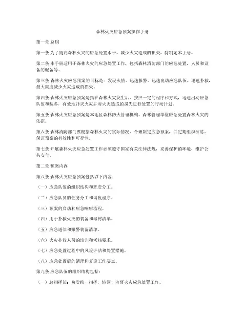 森林火灾应急预案操作手册