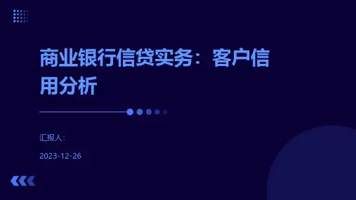 商业银行信贷实务：客户信用分析