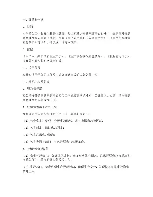 缺氧窒息事故应急预案