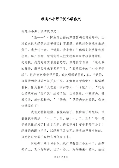 我是小小男子汉小学作文