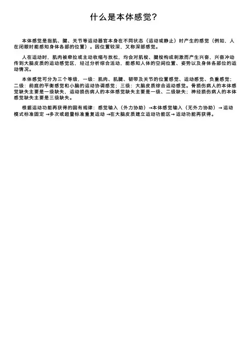 什么是本体感觉？