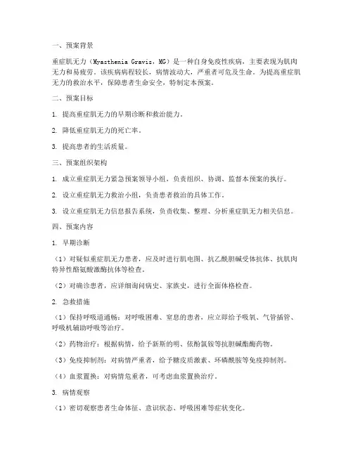 重症肌无力紧急预案