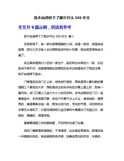 我不由得停下了脚步开头500作文