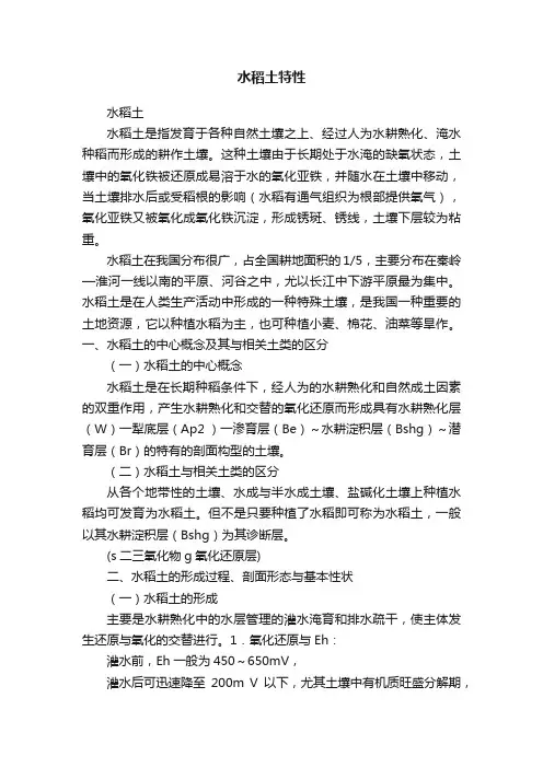 水稻土特性