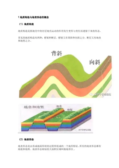 地质构造与地表形态的概念