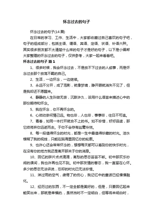 怀念过去的句子（14篇）