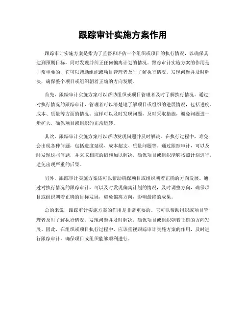 跟踪审计实施方案作用