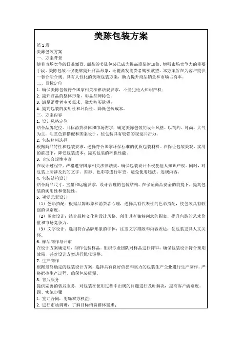 美陈包装方案