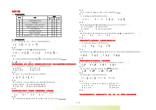高三数学应知应会讲义十：直线与圆复习教案