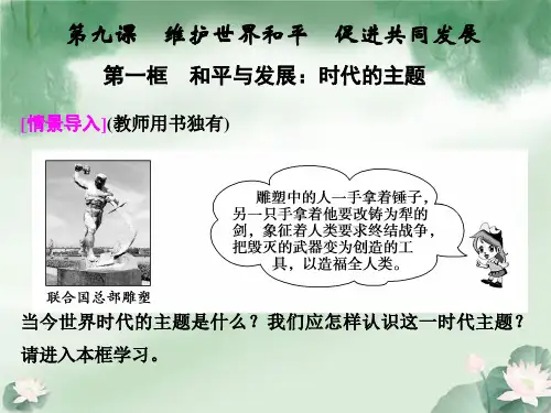 高中政治 第四单元9-1 和平与发展 时代的主题课件 新人教版必修2