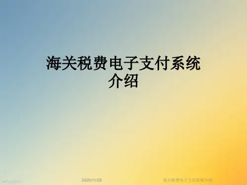 海关税费电子支付系统介绍