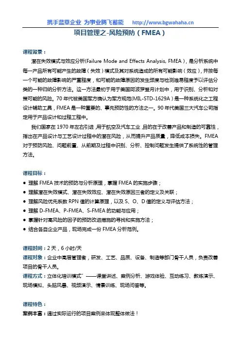 《项目管理之-风险预防(FMEA)》