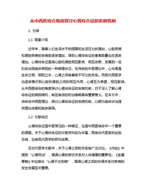 从中西医结合角度探讨心肾综合征的发病机制