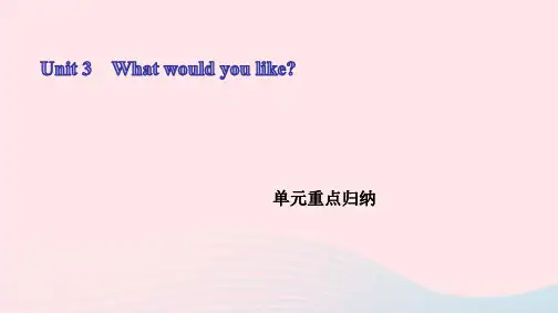 五年级英语上册Unit3Whatwouldyoulike单元重点归纳ppt作业课件人教PEP
