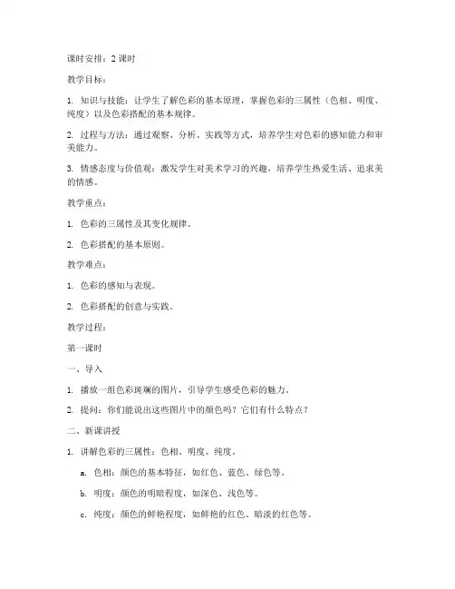 高中美术湘版本教案模板