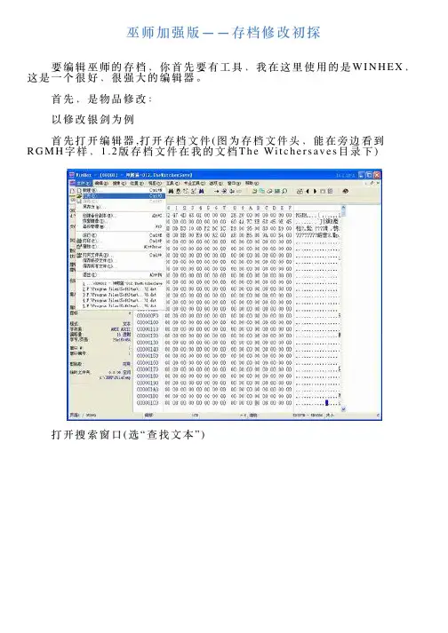 巫师加强版——存档修改初探