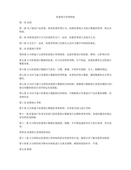 质量统计管理制度