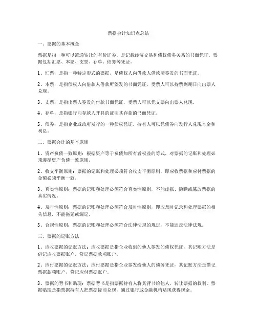 票据会计知识点总结