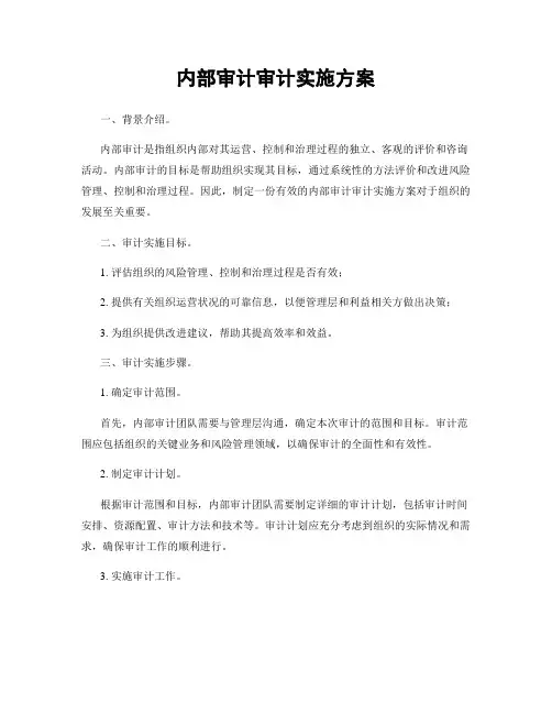 内部审计审计实施方案