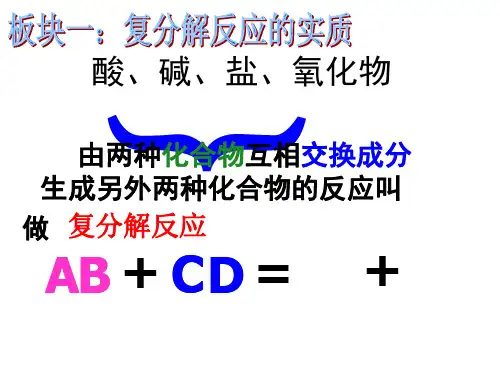 复分解反应发生的微观实质