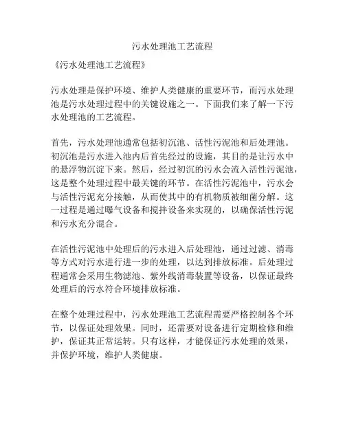 污水处理池工艺流程