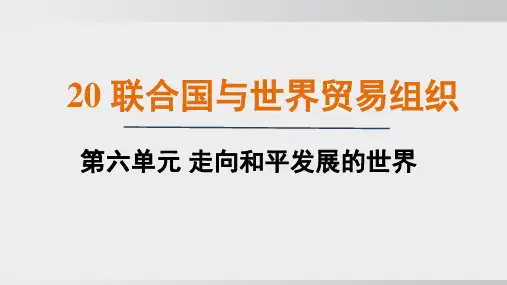 2024年统编版九年历史下册 20 联合国与世界贸易组织(课件)