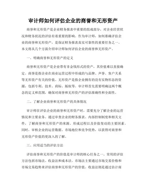 审计师如何评估企业的商誉和无形资产