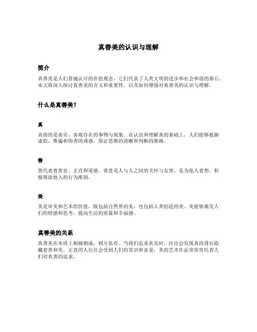 真善美的认识与理解