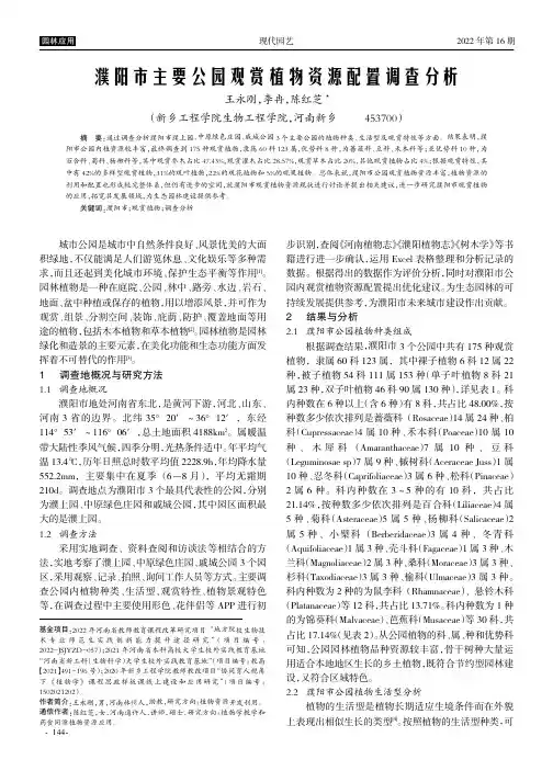 濮阳市主要公园观赏植物资源配置调查分析