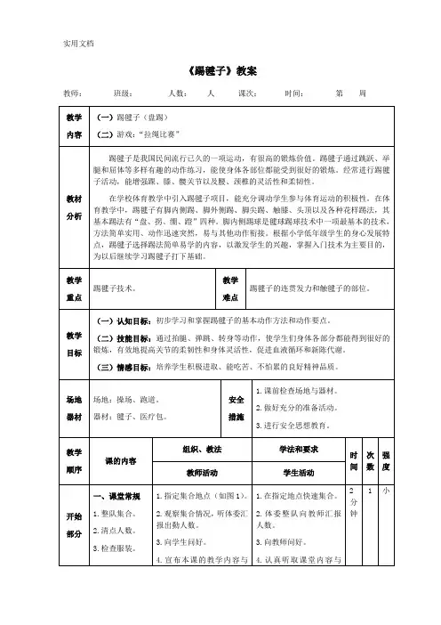 《踢毽子》教案