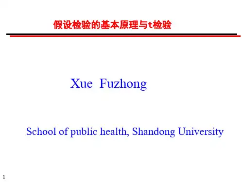 假设检验的基本原理与t检验