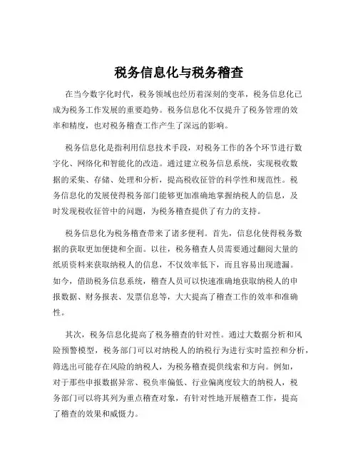 税务信息化与税务稽查