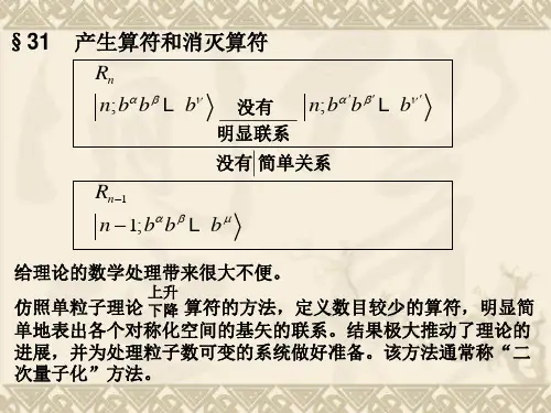 高等量子力学31产生算符和消灭算符
