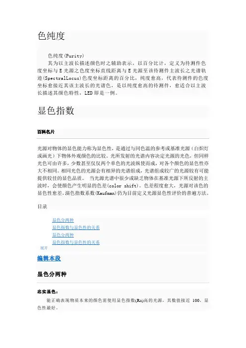 色纯度、显色指数