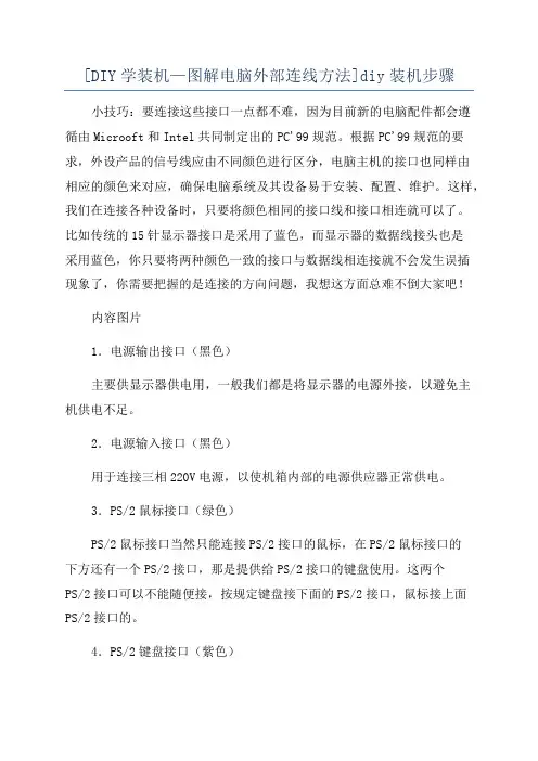 [DIY学装机—图解电脑外部连线方法]diy装机步骤