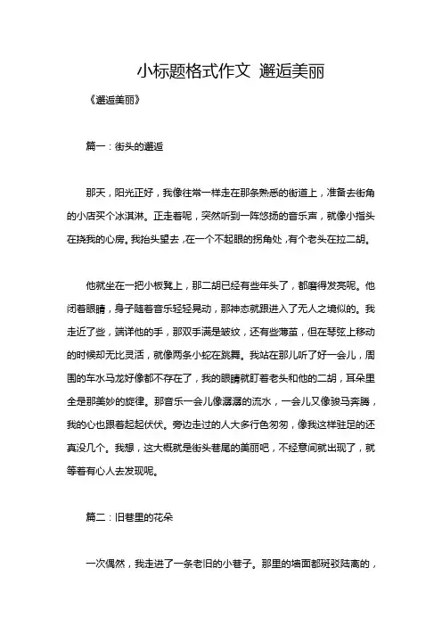 小标题格式作文 邂逅美丽