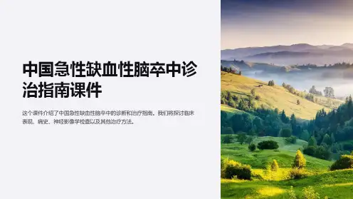 中国急性缺血性脑卒中诊治指南课件