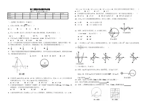 初三数学模拟试题(01)