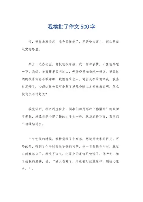我挨批了作文500字