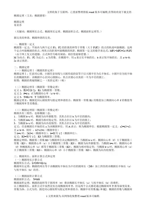 椭圆周长和面积计算公式