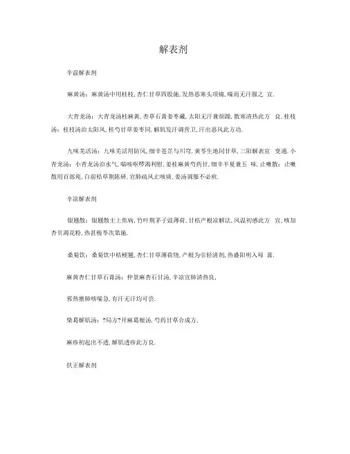中医方剂学歌诀