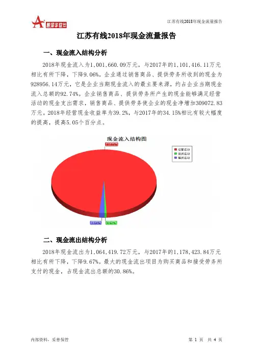 江苏有线2018年现金流量报告-智泽华