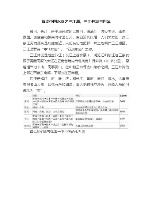 解读中国水系之三江源、三江并流与四渎